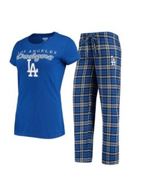 NWT New Concepts Sport Blue MLB Baseball Los Angeles Dodgers PJs Set Size XL